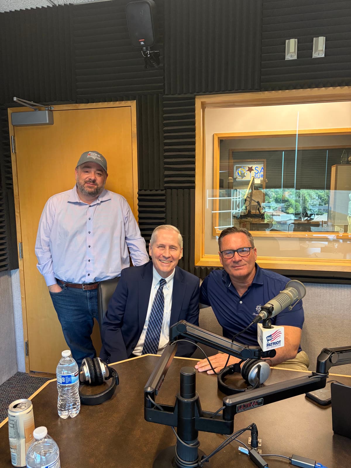 Chuck Warren and Sam Stone in the Breaking Battlegrounds studio with a guest